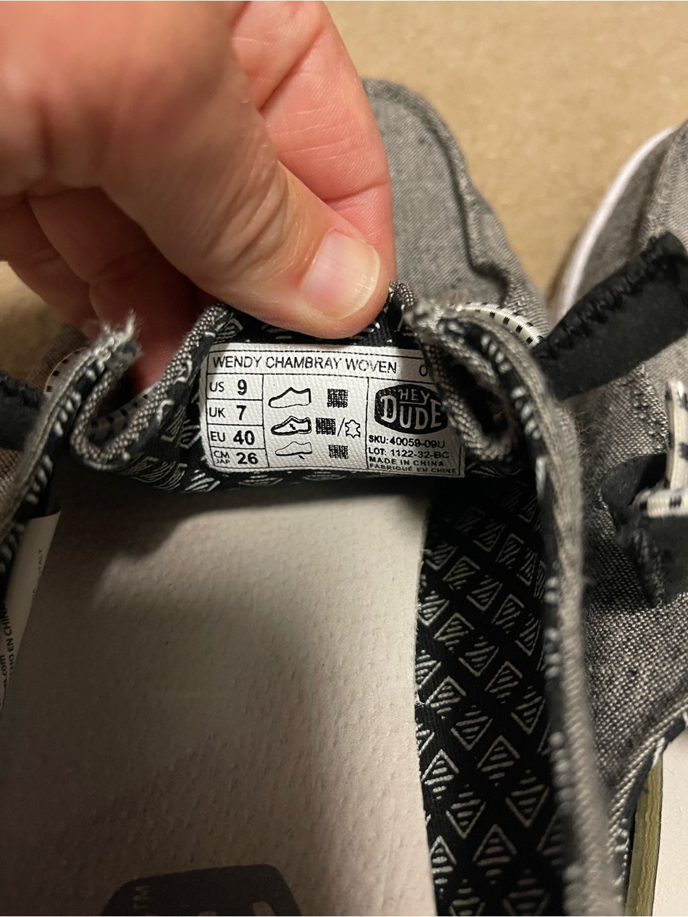 Hey Dude Women’s Grey Slip-On Casual Sneakers with Contrast Laces - Picture 5 of 5